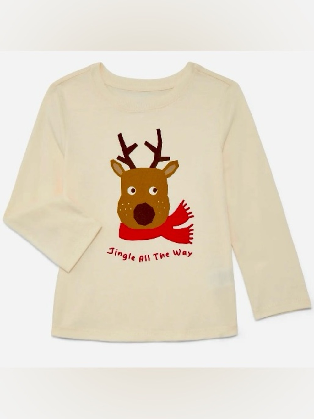 Holiday Time Toddler Boys or Girls Christmas Tee with Long Sleeves, Size 2T